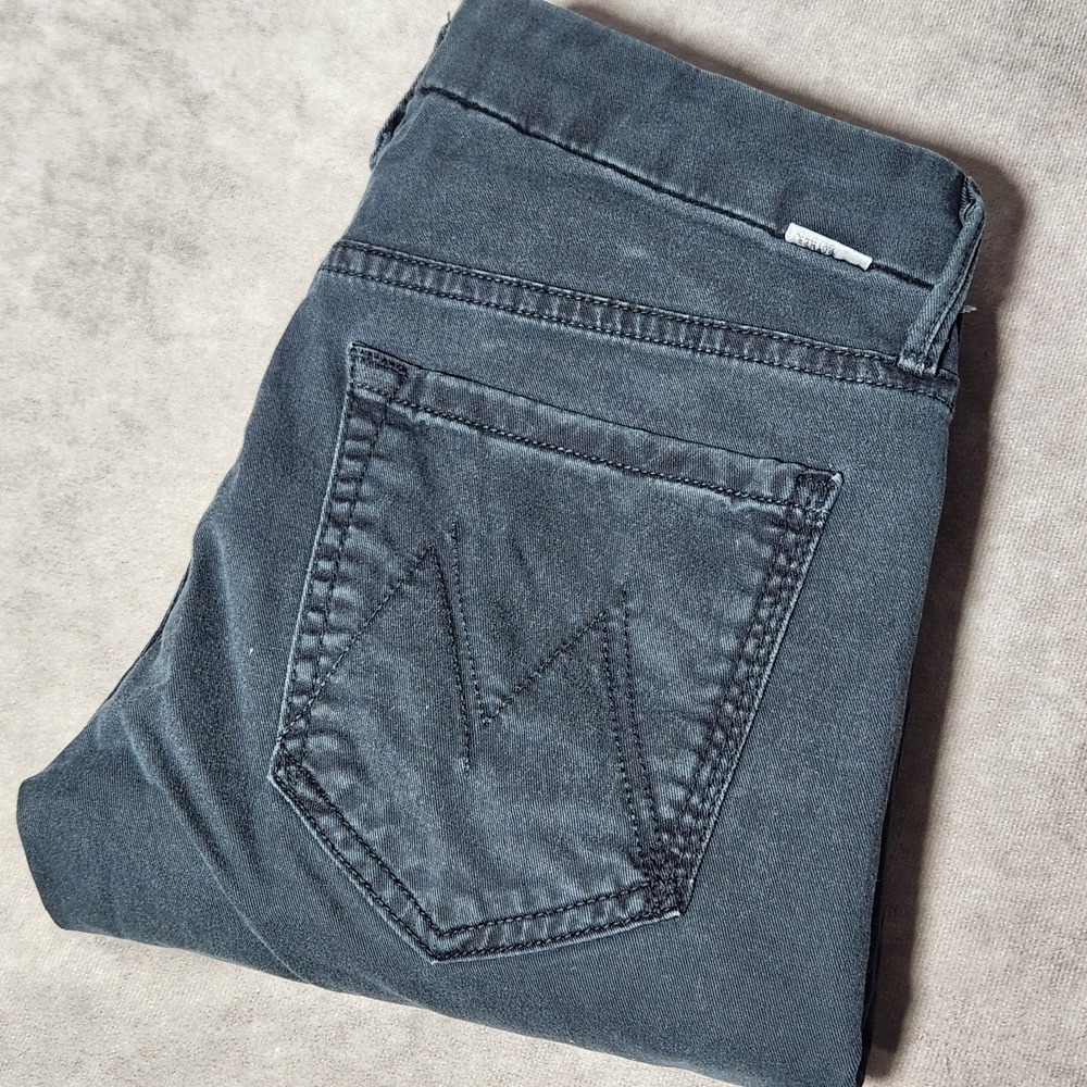 Mother The Looker Skinny Jeans A Walk in the Park Dark Grey Size 26 Made in USA